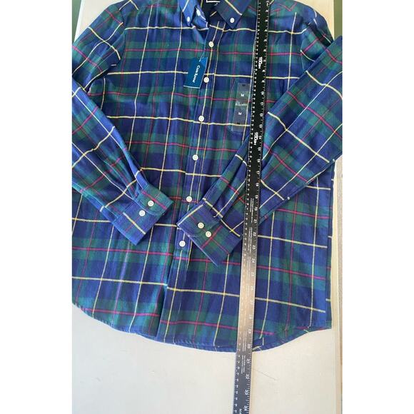 Club Room Shirt Mens Size Medium Long Sleeve Flannel NEW Blue Green Plaid Tartan - Picture 12 of 13